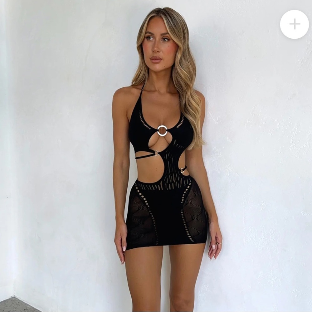 Outcast OAKLAND STOCKING MINI DRESS BLACK